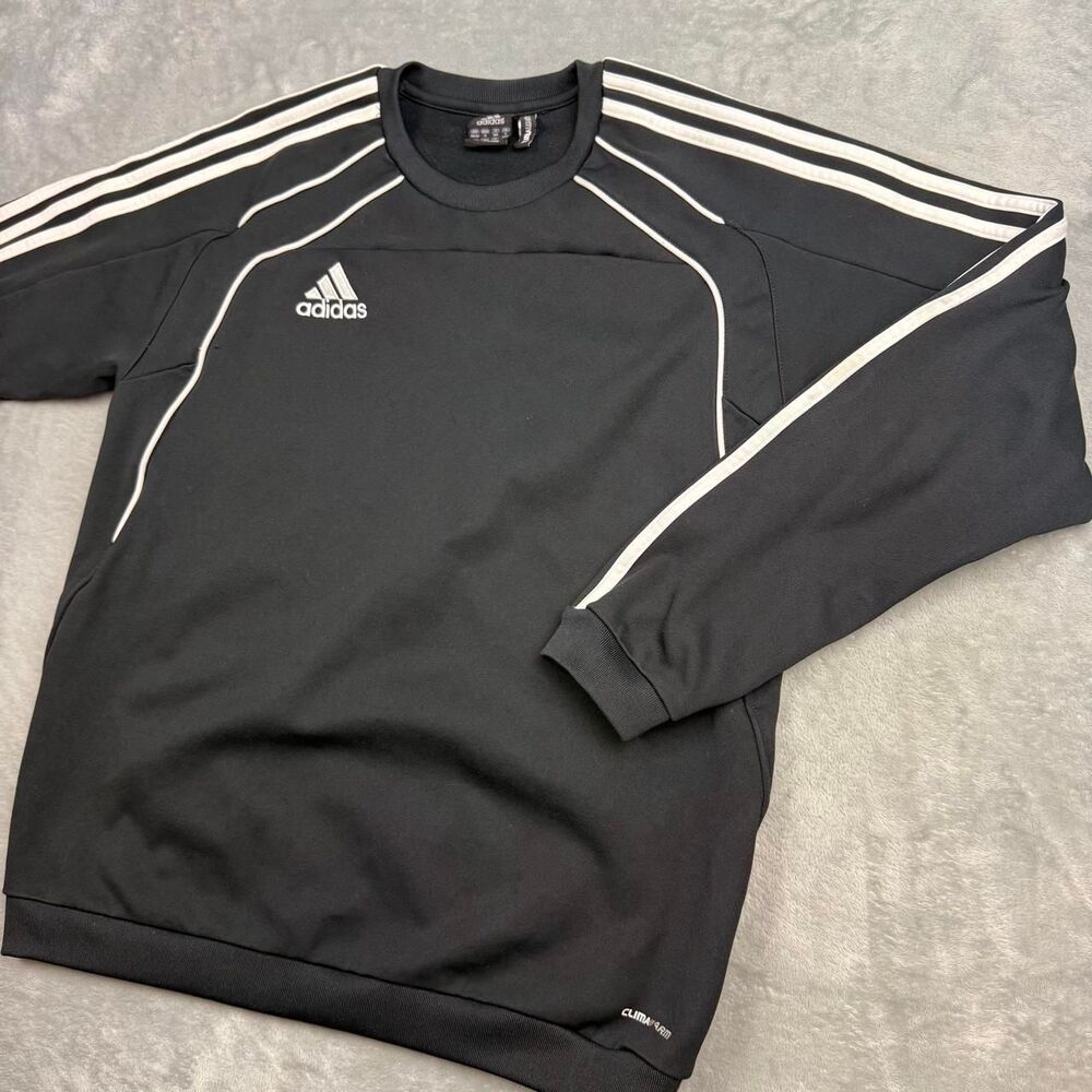 Adidas Men's Black and Grey Sweatshirt